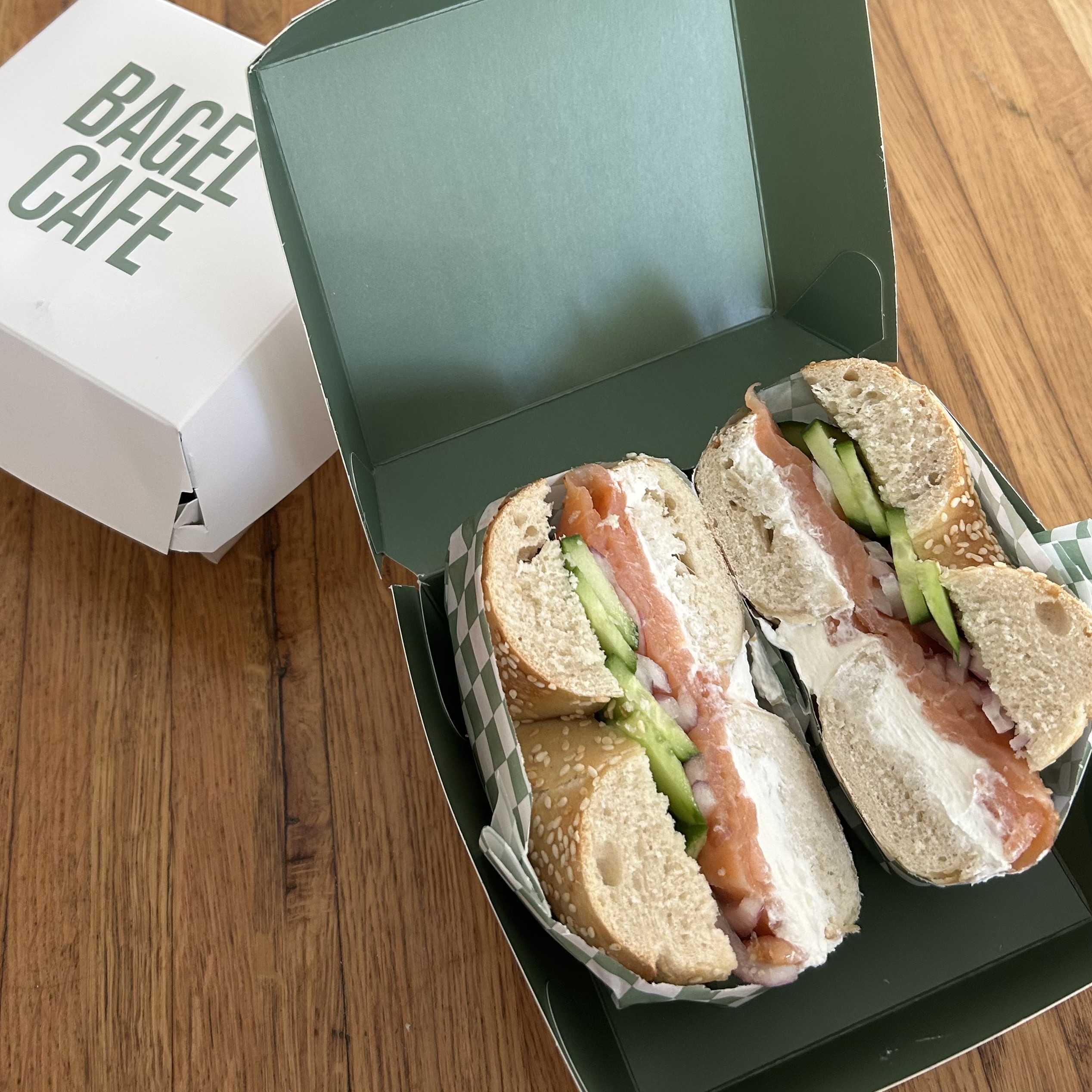 A decent bagel sandwich from Bagel Cafe on Emek!