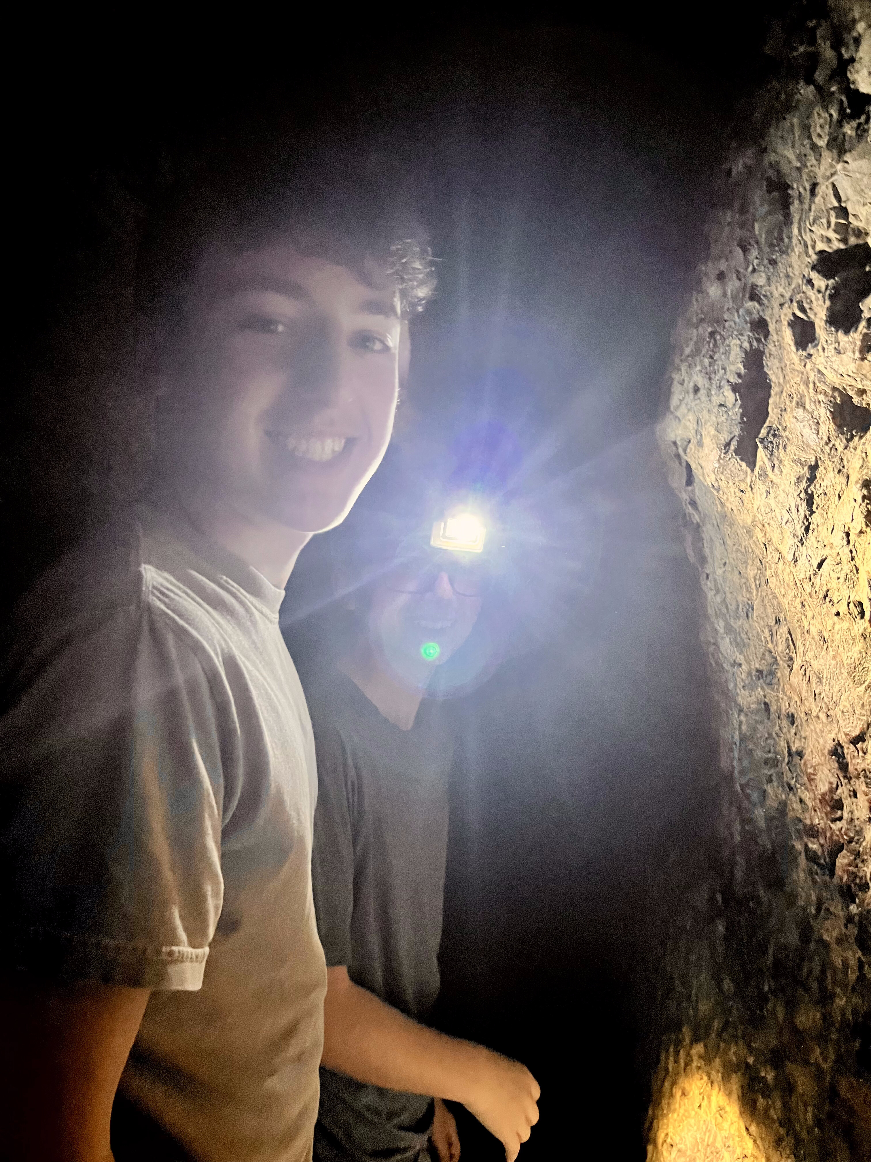 Walking in Hezekiah's water tunnel in Ir David