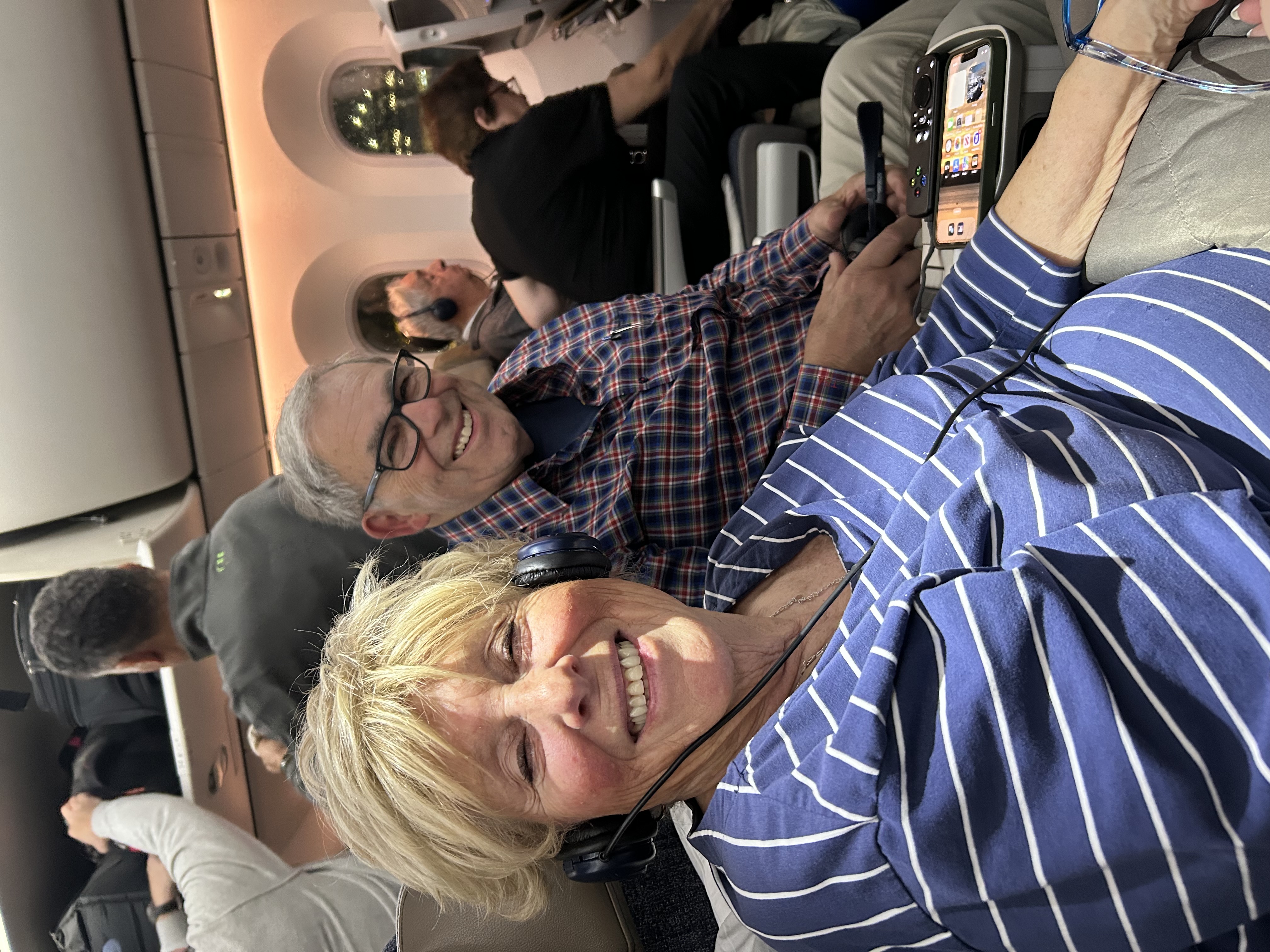 Onboard their first flight to Israel