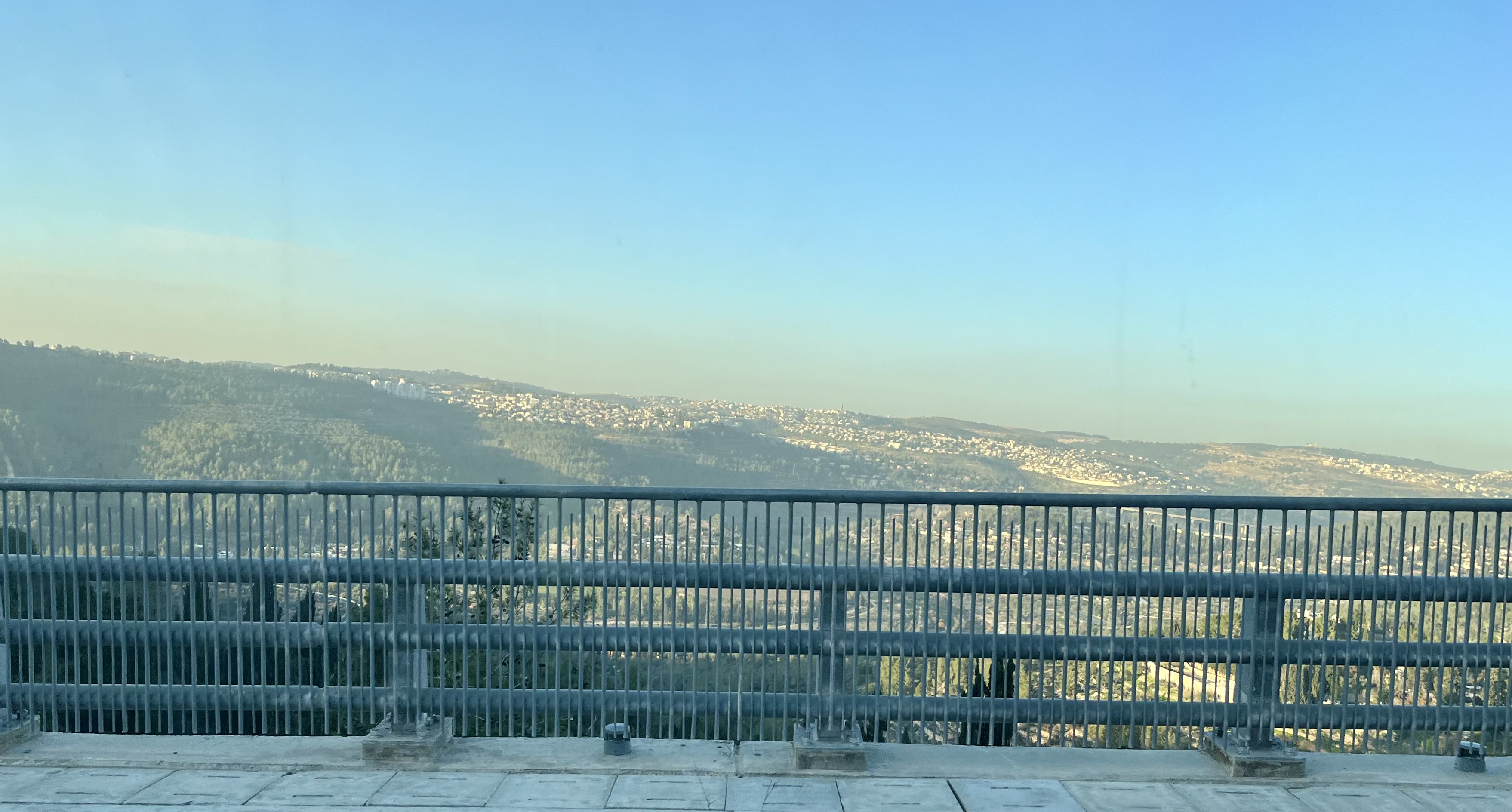 Beautiful view from the light rail leaving Hadassah Ein Kerem