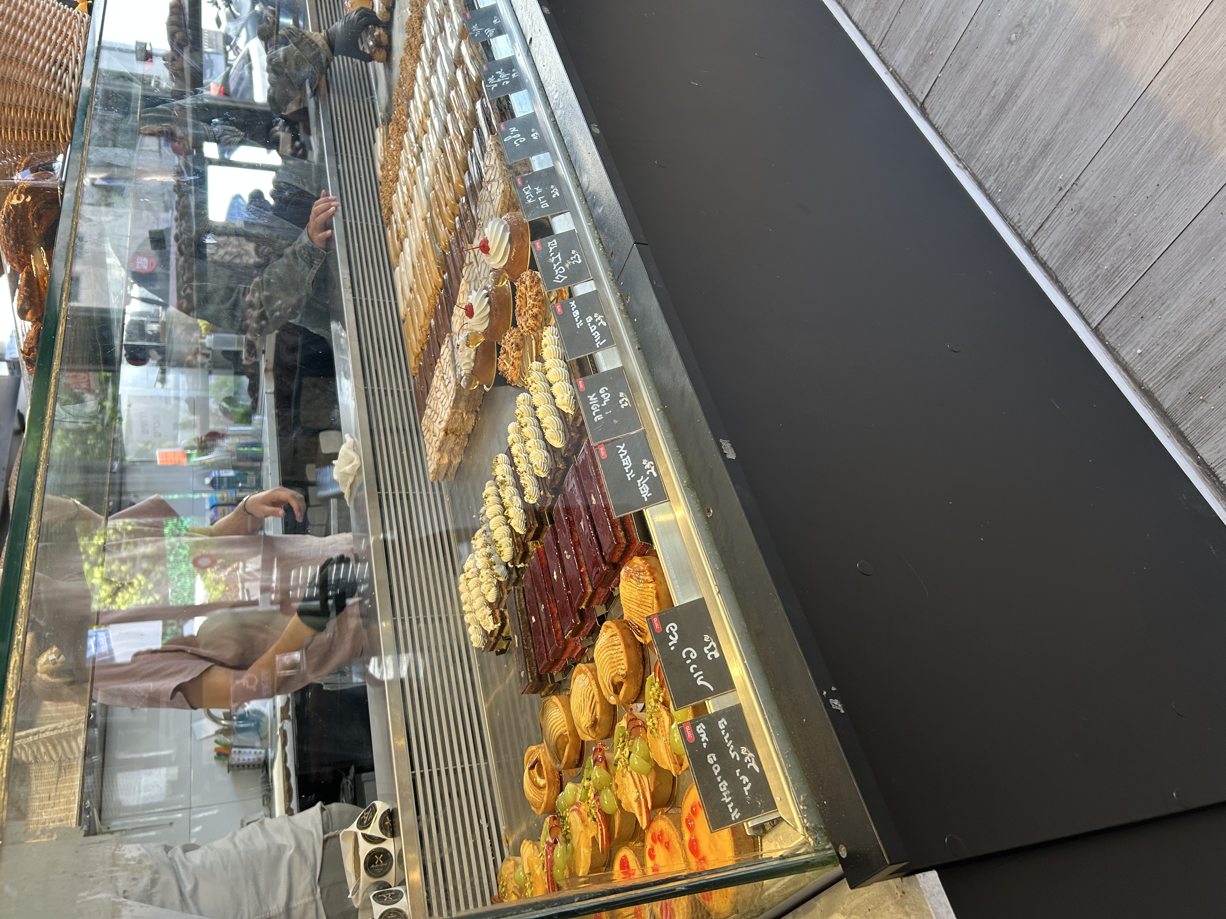 Pristine tarts and pastries for sale at Moulin Dore…