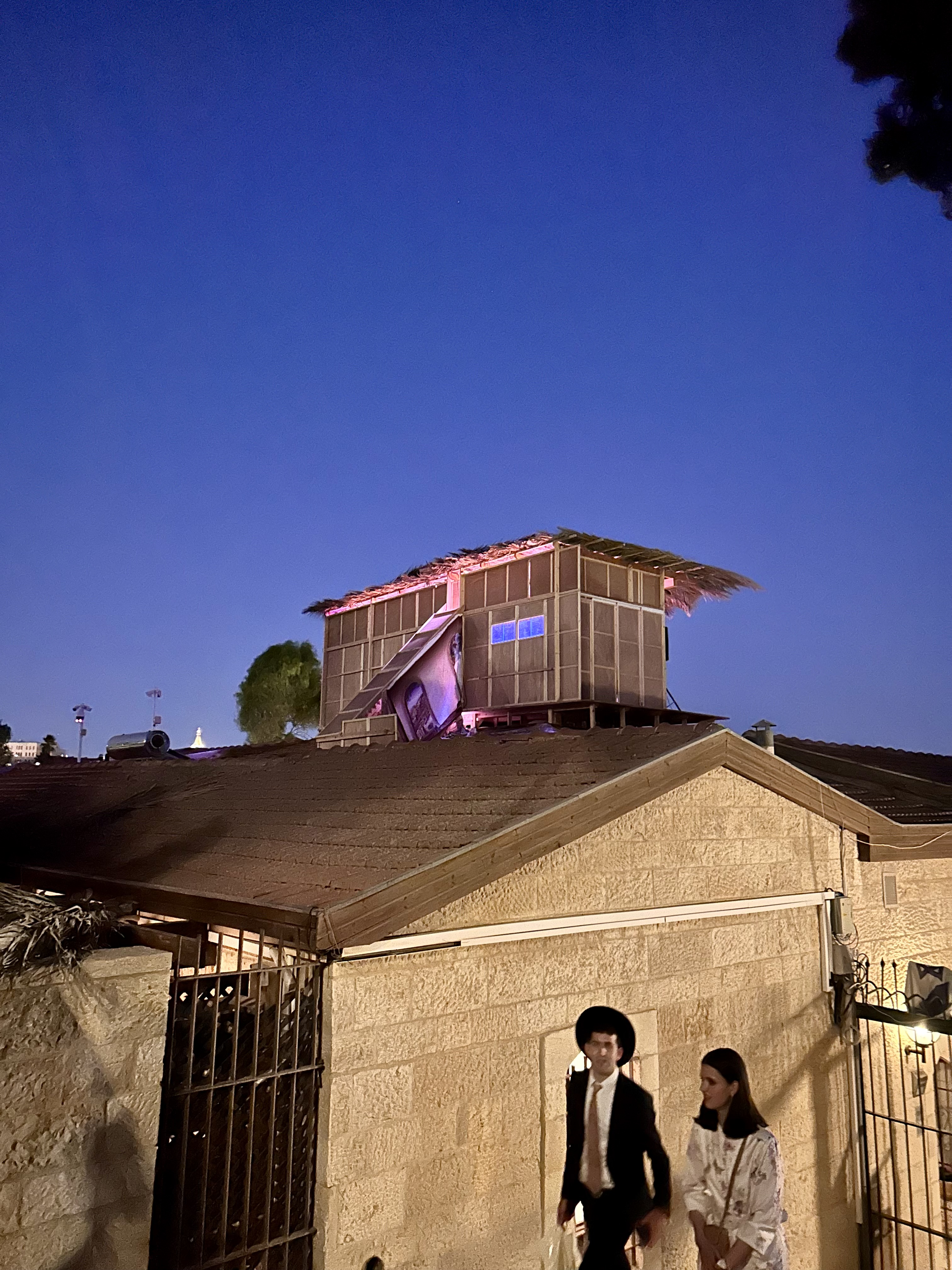 A rooftop sukkah in Yemin Moshe