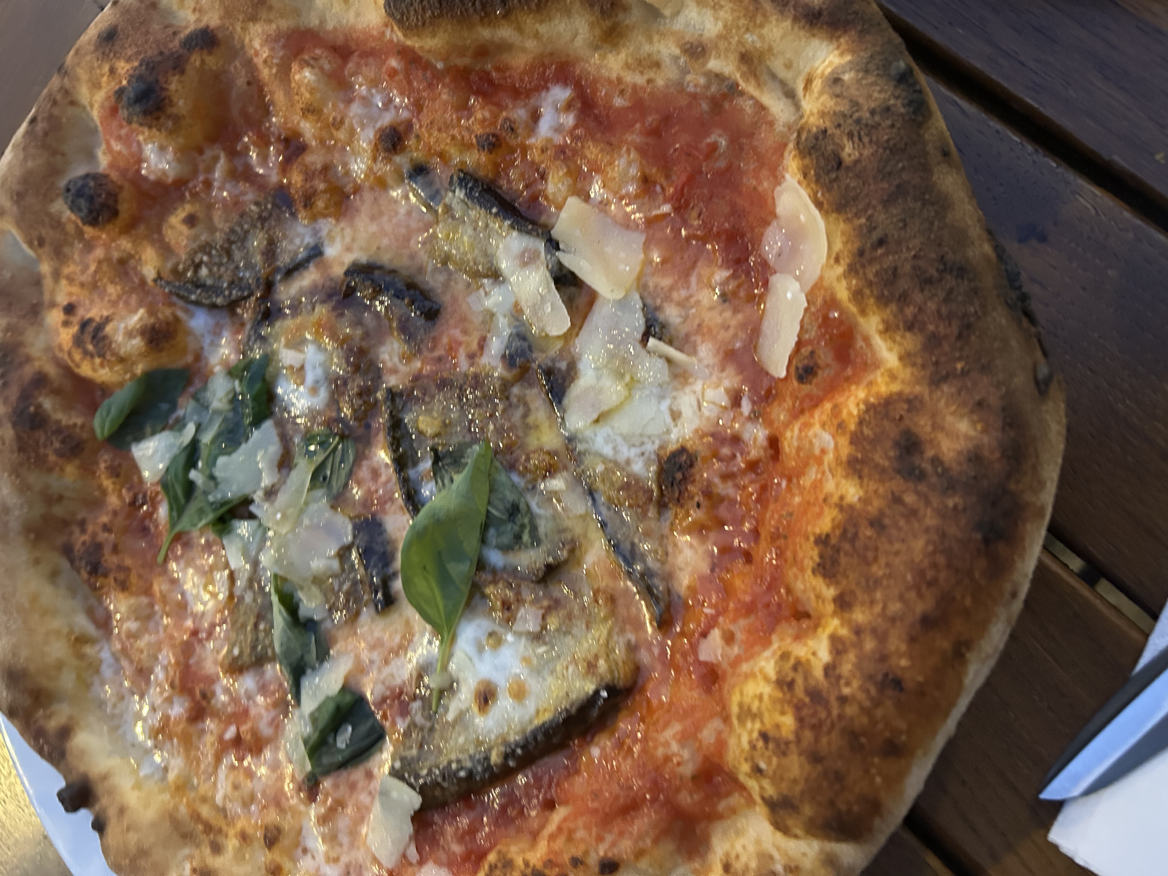La Piedra’s “melanzana” pizza