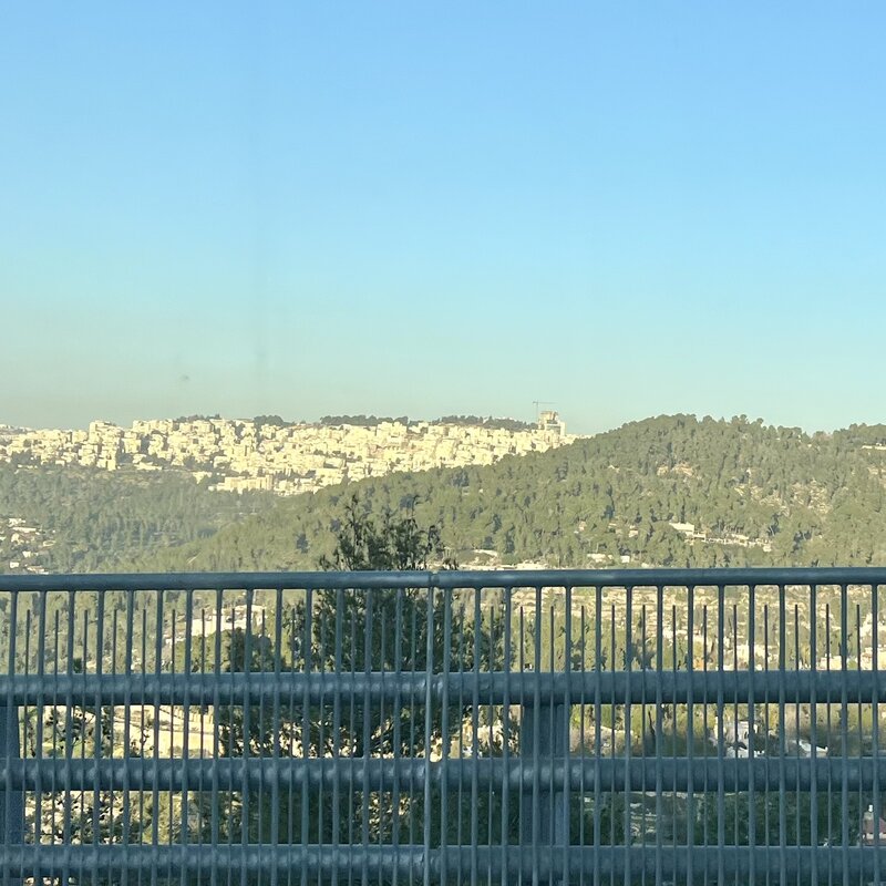 Beautiful view from the light rail leaving Hadassah Ein Kerem